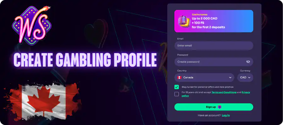 WinSpirit Casino Login Create gambling profile