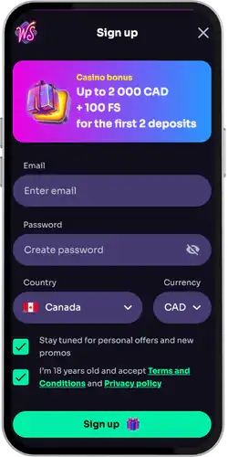 WinSpirit Sign up