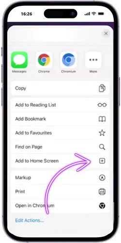 Add WinSpirit on Home Screen